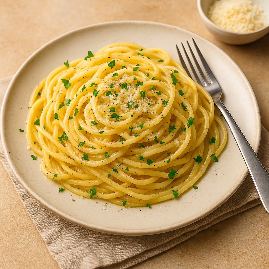Spaghetti with Parmesan and herbs