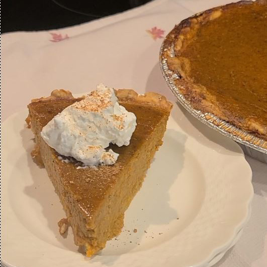 No-roll pumpkin pie in a reused pan